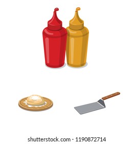 Vector design of pizza and food sign. Set of pizza and italy stock symbol for web.