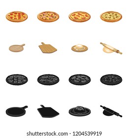 Vector design of pizza and food sign. Collection of pizza and italy stock vector illustration.