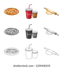 Vector design of pizza and food sign. Collection of pizza and italy vector icon for stock.
