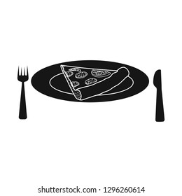 Vector design of pizza and food sign. Set of pizza and italy vector icon for stock.