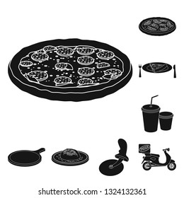 Vector design of pizza and food sign. Set of pizza and italy stock vector illustration.