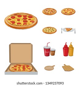 Vector design of pizza and food sign. Collection of pizza and italy vector icon for stock.