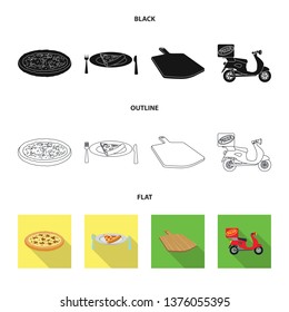 Vector design of pizza and food sign. Set of pizza and italy stock symbol for web.