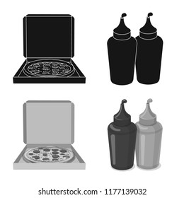 Vector design of pizza and food symbol. Collection of pizza and italy vector icon for stock.