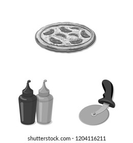 Vector design of pizza and food symbol. Set of pizza and italy stock vector illustration.