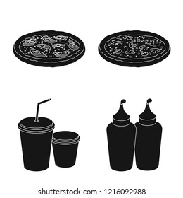 Vector design of pizza and food symbol. Set of pizza and italy vector icon for stock.