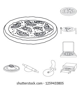Vector design of pizza and food symbol. Set of pizza and italy vector icon for stock.