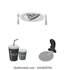 Vector design of pizza and food symbol. Collection of pizza and italy stock symbol for web.