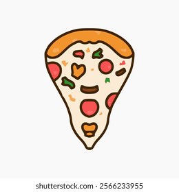 vector design of pizza slices seen from above on white background