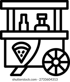 Vector Design Pizza Stall Icon Style