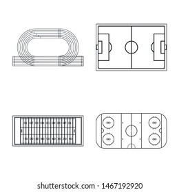Vector design of plan and sport icon. Collection of plan and game stock symbol for web.