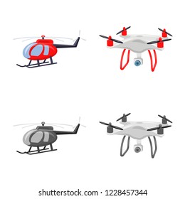 Vector design of plane and transport logo. Set of plane and sky stock vector illustration.