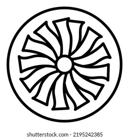 Vektordesign-Plane Turbine-Symbol-Stil