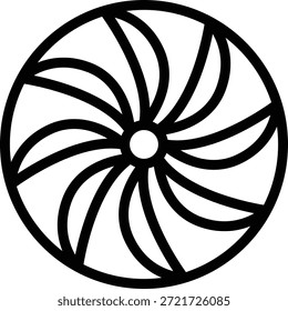 Diseño de Vector Plano Turbina Icon Style