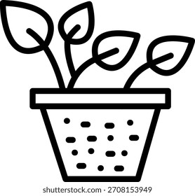 Diseño de Vector Plant Pot Icon Style