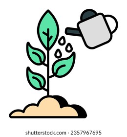 Vector design of plant watering