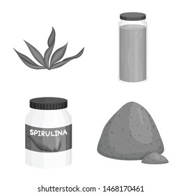 Vector design of plant and weed logo. Set of plant and sea stock vector illustration.