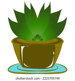 Vector design of plants in pots suitable for stickers, logos, and others