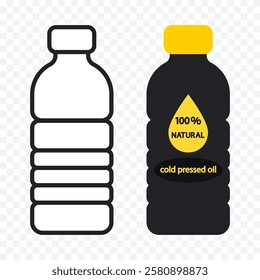 Vector design of plastic bottle of vegetable oil.