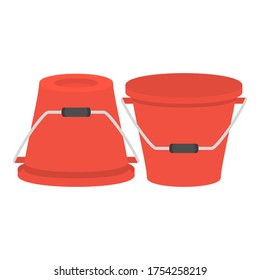 diseño vectorial de un cubo de plástico que normalmente está disponible en una playa