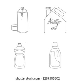 Vector design of plastic and container sign. Collection of plastic and packaging vector icon for stock.