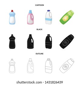 Vector design of plastic and container symbol. Set of plastic and packaging vector icon for stock.