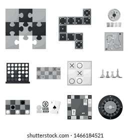 Vector design of play and luck logo. Set of play and competition stock vector illustration.