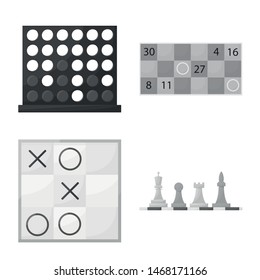 Vector design of play and luck sign. Set of play and competition stock vector illustration.