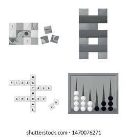 Vector design of play and luck symbol. Set of play and competition stock symbol for web.