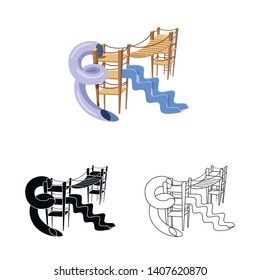 Vector design of playground and play sign. Collection of playground and equipment stock vector illustration.