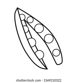 Vector design of pod and peas sign. Web element of pod and seed vector icon for stock.