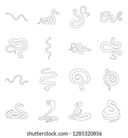 Vector design of poison and evil icon. Collection of poison and bite stock symbol for web.