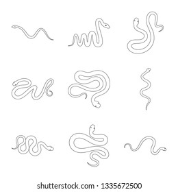 Vector design of poison and evil icon. Collection of poison and bite vector icon for stock.