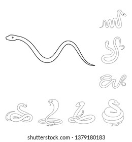 Vector design of poison and evil icon. Set of poison and bite stock vector illustration.