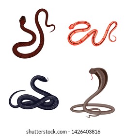 Vector design of poison and evil icon. Collection of poison and bite stock symbol for web.