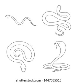 Vector design of poison and evil icon. Collection of poison and bite stock vector illustration.