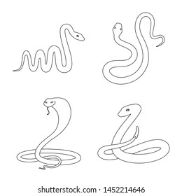 Vector design of poison and evil icon. Collection of poison and bite stock symbol for web.