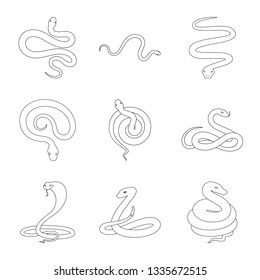 Vector design of poison and evil logo. Collection of poison and bite stock symbol for web.