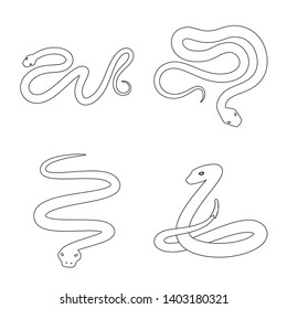 Vector design of poison and evil logo. Set of poison and bite stock symbol for web.