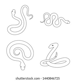 Vector design of poison and evil symbol. Set of poison and bite stock vector illustration.