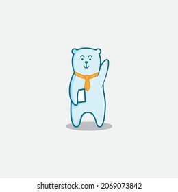 vector design. Polar Bear with orange tie.