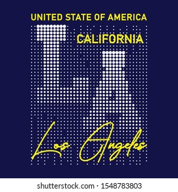 vector design polkadot los angeles america, typography and ready print