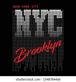 vector design polkadot nyc brooklyn for t-shirt