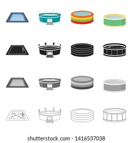 Vector design of pool and clipart icon. Collection of pool and sport stock symbol for web.