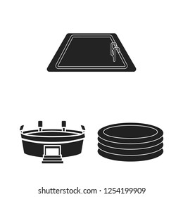 Vector design of pool and clipart logo. Set of pool and sport vector icon for stock.