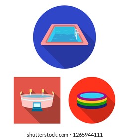 Vector design of pool and clipart symbol. Collection of pool and sport stock symbol for web.