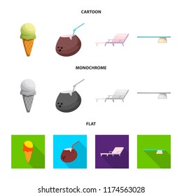 Vector design of pool and swimming icon. Set of pool and activity stock vector illustration.