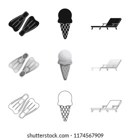 Vector design of pool and swimming icon. Set of pool and activity vector icon for stock.