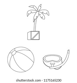 Vector design of pool and swimming icon. Set of pool and activity vector icon for stock.