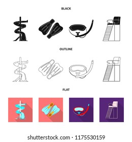 Vector design of pool and swimming icon. Collection of pool and activity stock symbol for web.